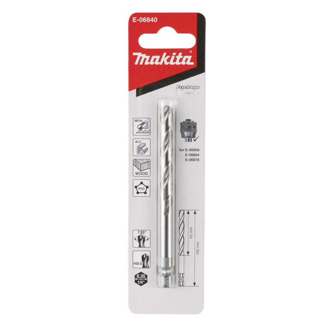 Makita Keskiöporanterä HSS-G Ezychange-adapterille ja T.C.T Multi Purpose-terille - Image 2