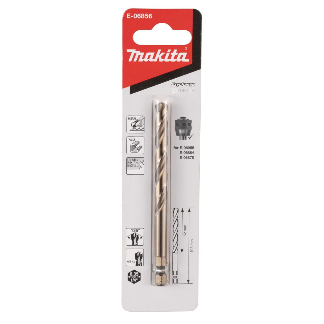 Makita Keskiöporanterä HSS-Co Ezychange adapterille ja T.C.T Multi Purpose terille - Image 2